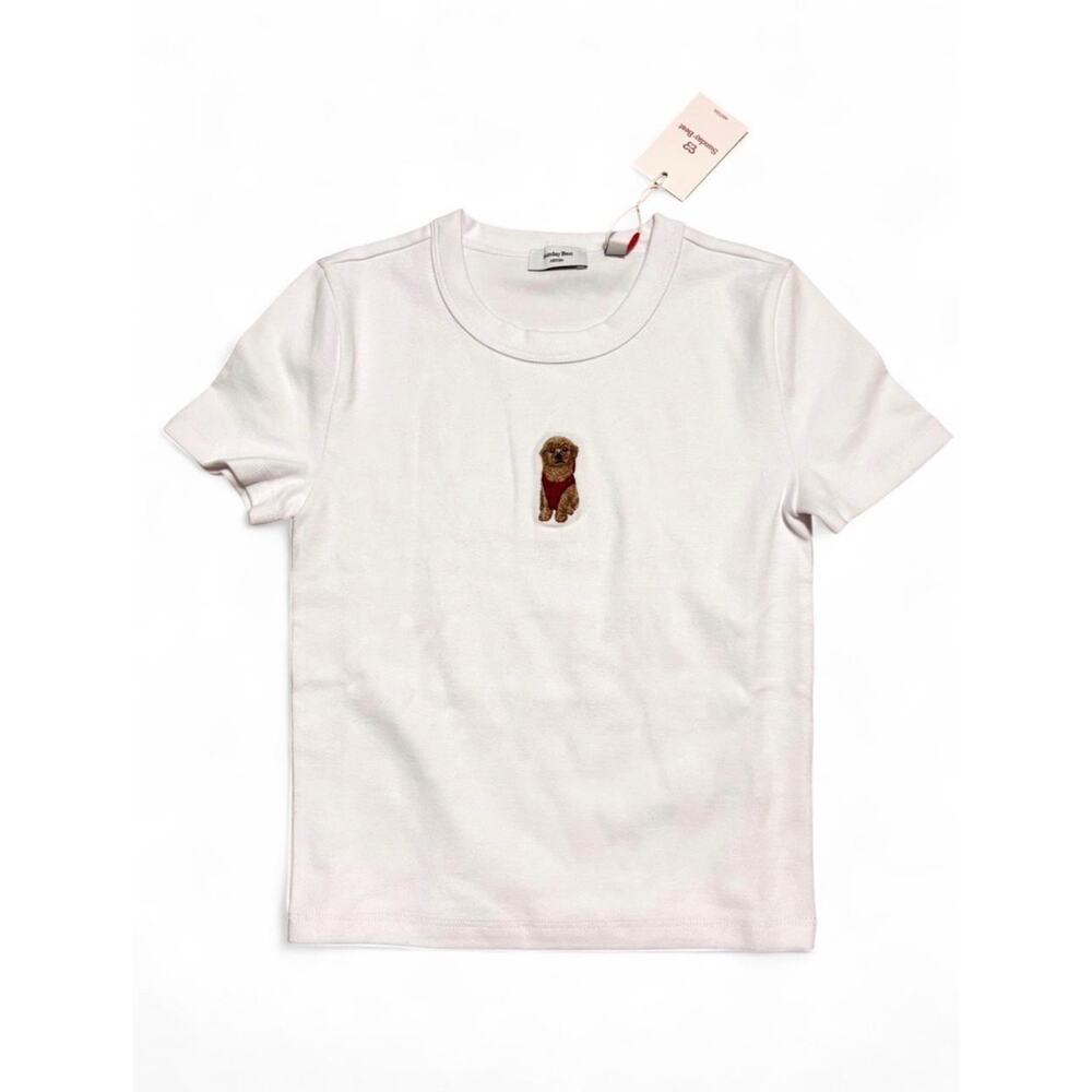 NWT Aritzia Little Icon BestHug Ribbed Top White Short Sleeve Baby Tee